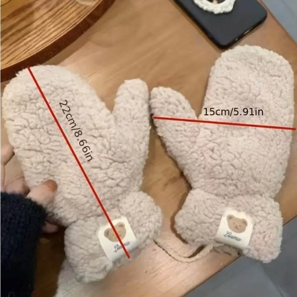 Plush Attached Mittens - Picture 3 of 4